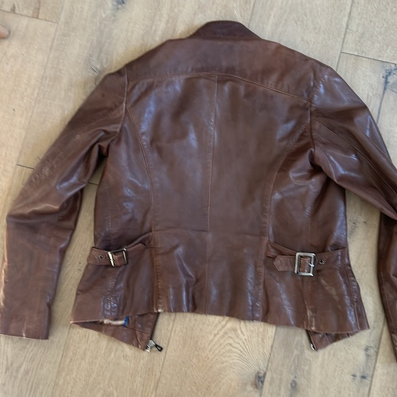 Bod Christensen leather moto jacket, tobacco colour - Picture 11 of 12